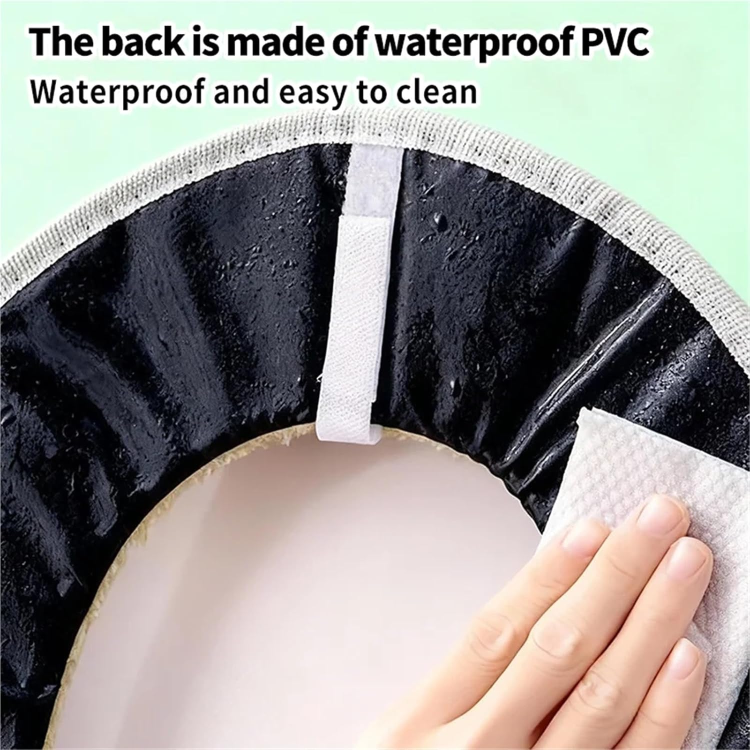 Warm Soft Toilet Seat Cover With Magic Tape Universal Back Waterproof Cushion Cozy Home Use Cute Bear Design Four Seasons(Blue-1)