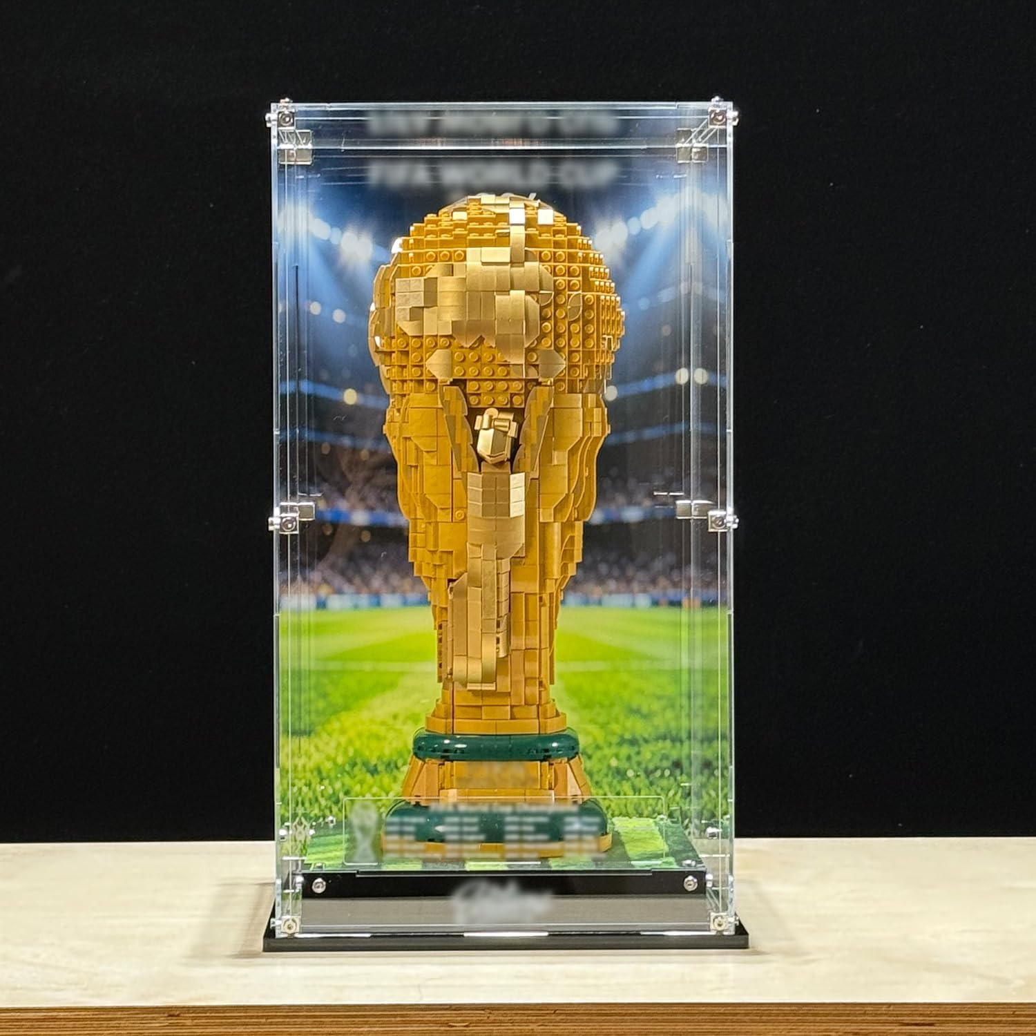 iLuane Display Case for LEGO World Cup 2026 Trophy Building Set 43020, Acrylic Wall Mount for Display in Bedroom, Home Office, Book Shelf, Soccer Fans Collectible (No Trophy Included)