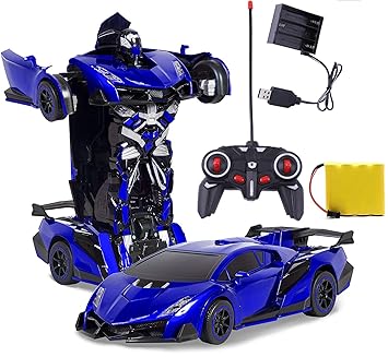 Amitasha Remote Control Robot Bugatti 2in1 Transform Car Toy For Kids (Multicolor)