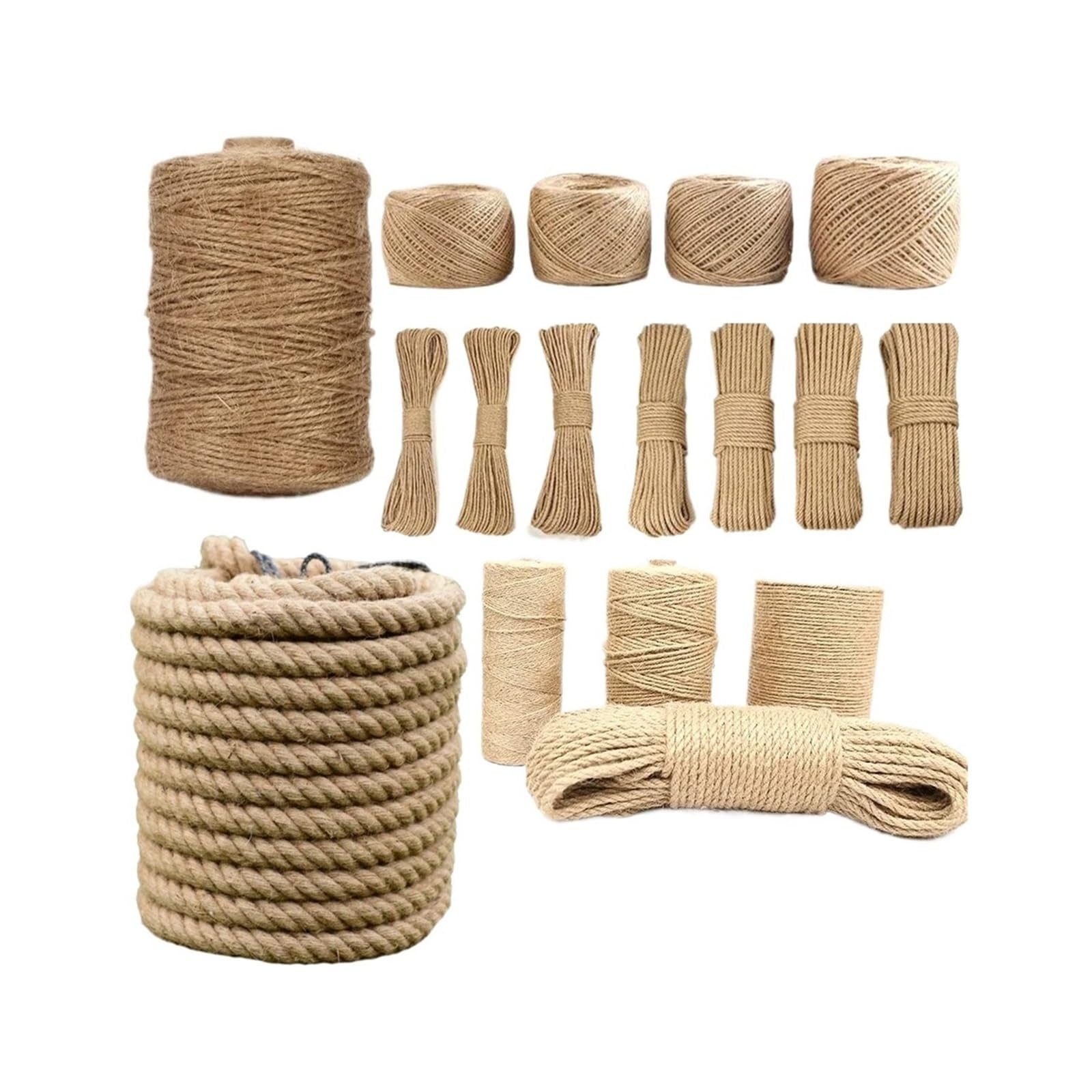 Twine 1-14mm Jute Twine Vintage Rope Cord String Burlap For DIY Crafts Gardening Wedding Decor 2-100M(1mm 100meter)