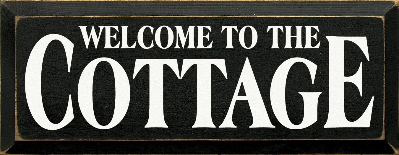Wooden Sign - Welcome To The Cottage (Black)