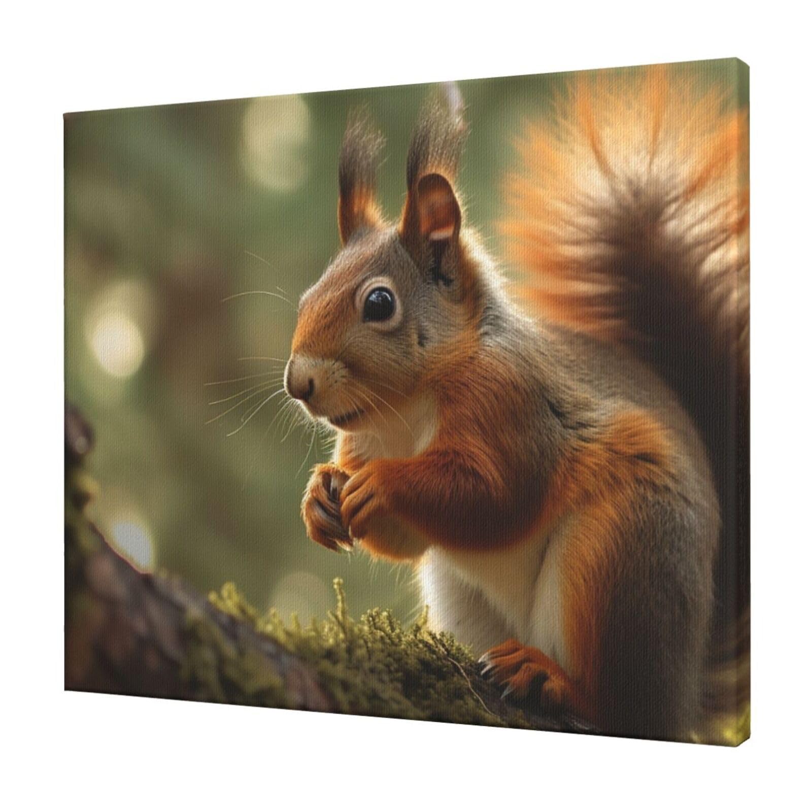 FodPand Wildlife Forest Squirrel Canvas Wall Art for Living Room Wall Decor 20"x24" Modern Artwork Painting Pictures Hanging Canvas Prints Aesthetic Wall Art for Bedroom Bathroom Office Wallart Decor