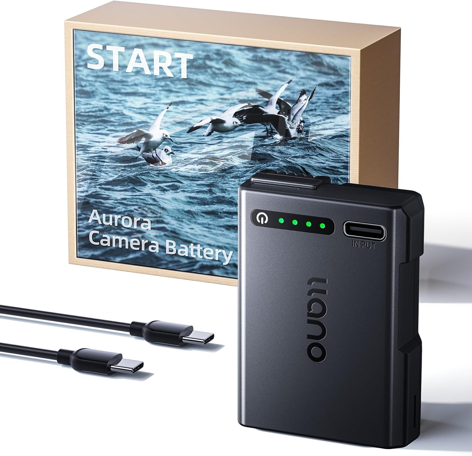 llano Aurora USB-C EN-EL14 Battery for Nikon D5600, D5500, D5300, D5200, D5100, D3500, D3400, D3300, D3200 Cameras, 950mAh Capacity, Instant Power Display, Fully decoded