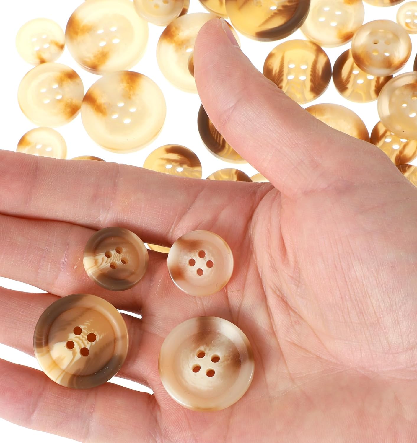 50 Pcs Buttons for Clothes, 4 Sizes Brown Buttons Coats & Sweaters, Sewing Crafts & ClothesDecorations