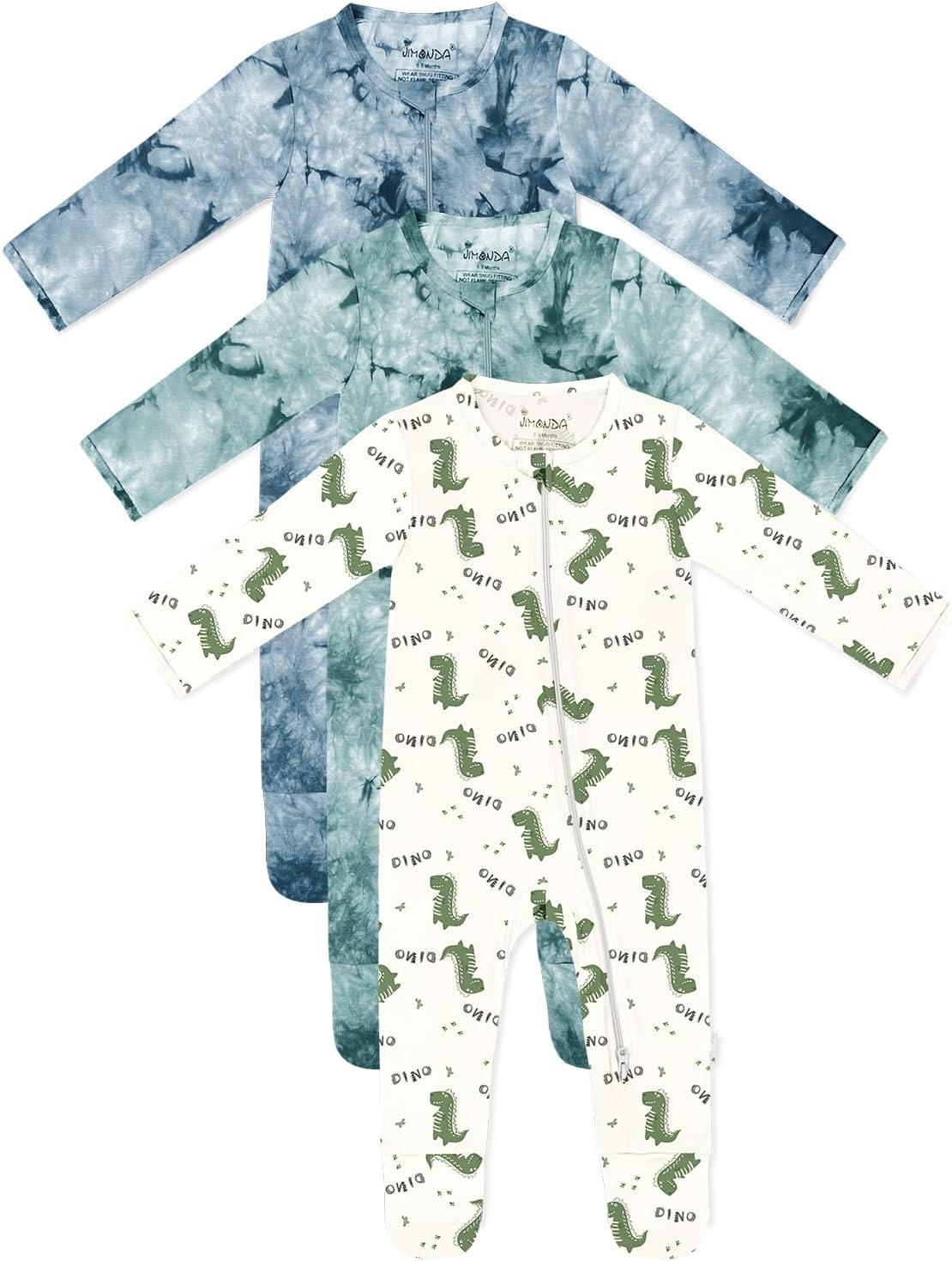 Jimonda Baby Girls Boys Footed Pajamas,Rayon From Bamboo,2 Way Zipper Long Sleeve Soft Sleeper Pjs,Infant Tie-dye Romper Jimonda Baby Girls Boys Footed Pajamas,Rayon From Bamboo,2 Way Zipper Long Sleeve Soft Sleeper Pjs,Infant Tie-dye Romper