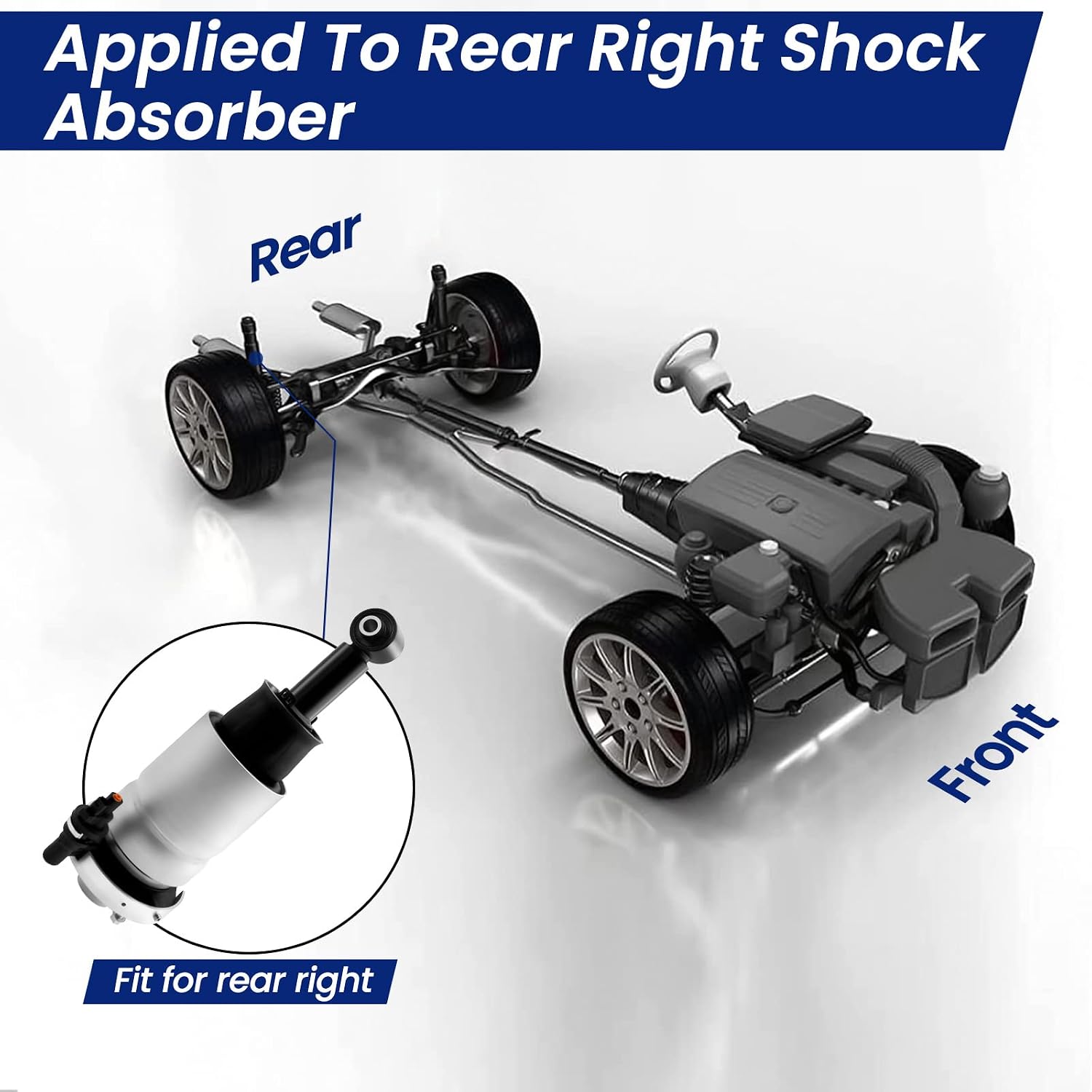 Rear Right Air Strut Suspension Shock Absorber Replacement Compatible with 2007-2013 Lincoln Navigator, Frod Expedition 7L1Z5A891B 8L1Z5A891B
