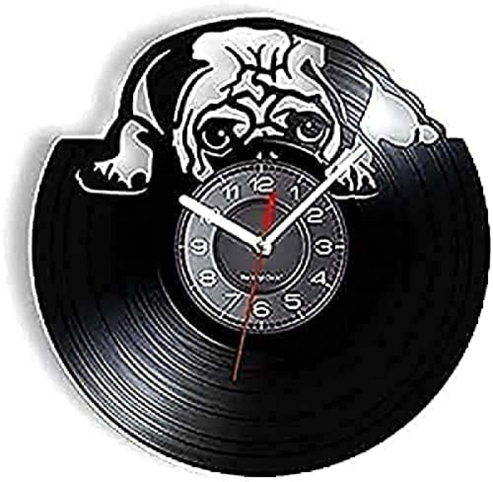 Horloge Murale Bouledogue Anglais en album vinyle, le cadeau idéal pour maître de chien