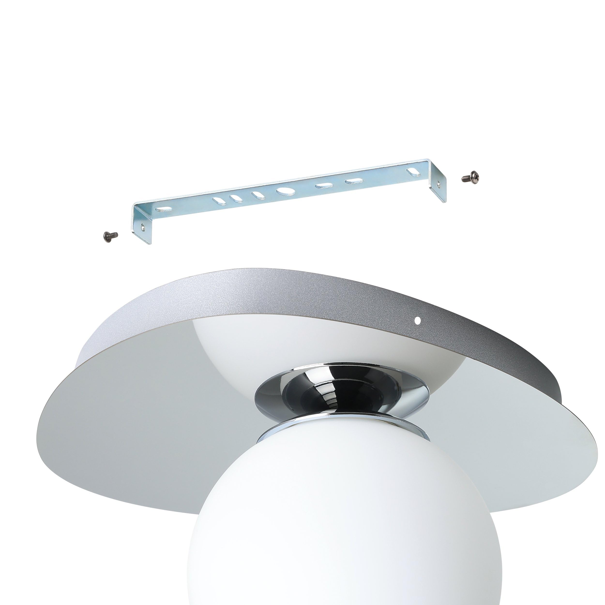 Eglo LED lampada da parete Castrivido, illuminazione bagno, luce parete in metallo cromato con sfera di vetro bianca, incl. lampadina G9 luce calda, IP44