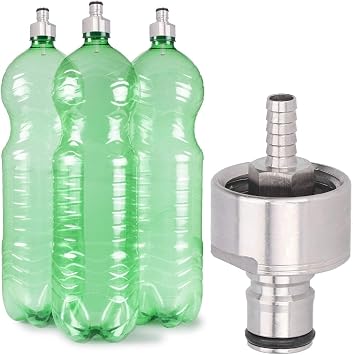 Stainless Steel Carbonation Cap, 2 PCS Ball Lock Keg Post 0.3in Beer Line Nipple Barb and CO2 Coupling for Soda Drink Bottle Filling Cap with O Rings (1 piece)