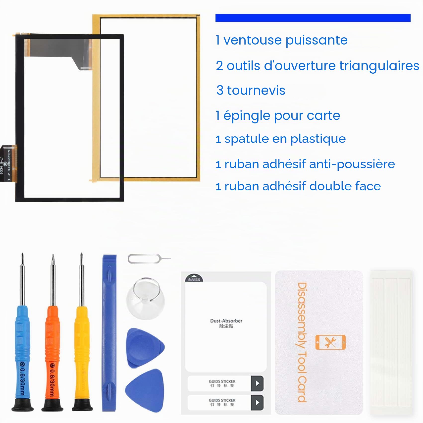 LADYSON Écran tactile LCD pour VW MIB STD2 PQ - Pièce de réparation en verre de 6,5 pouces pour VW Radio Type MIB ST2 PQ Kit de remplacement avec outils