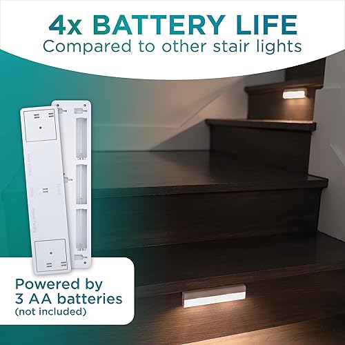 Miniatura 7 de Brilliant Evolution Paquete de 6 luces LED inalámbricas para escaleras, luz LED con sensor de movimiento, luces de armario a pilas, luz de paso