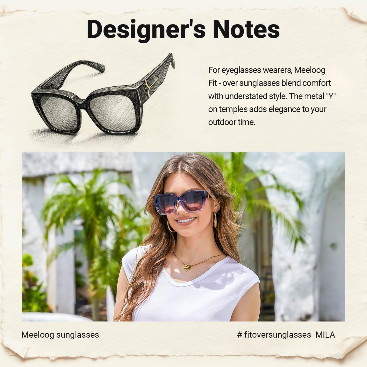 Meeloog Polarized Fit Over Glasses Sunglasses for Women UV Protection, Trendy Square Wrap Around Shades for Driving Riding - Image 9