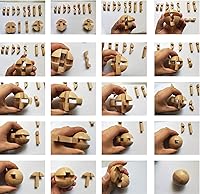 Vista 4 de AHYUAN Rompecabezas de madera hecho a mano con bola mágica, juego de inteligencia intelectual, rompecabezas de esfera 3D para niños y adultos