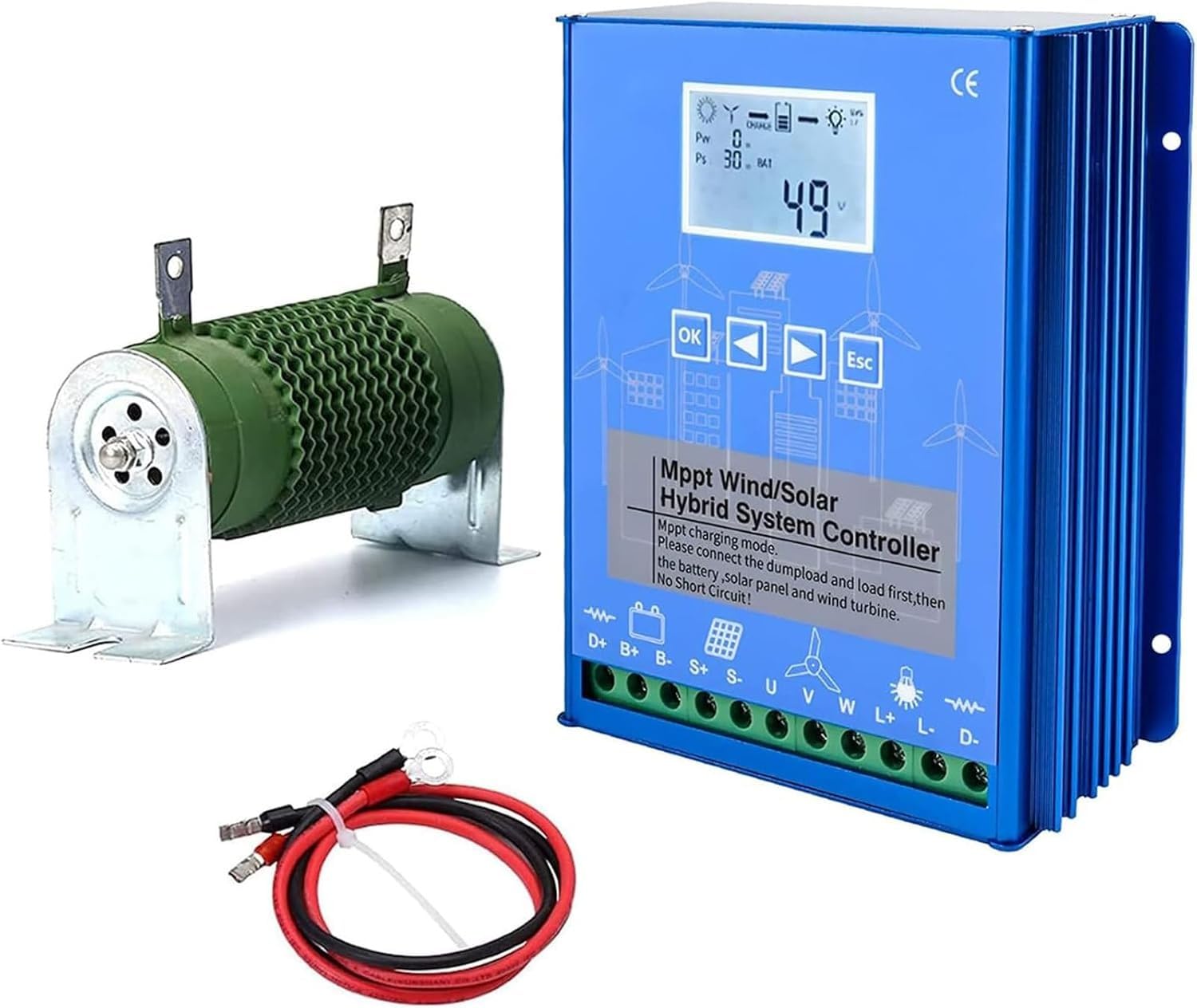 Controlador de carga MPPT híbrido solar de viento de 12000 W, 14000 W, 20000 W, generador de turbina eólica, cargador de panel solar, regulador de 12 V/24 V/48 V, turbina eólica de 8000 W, panel solar