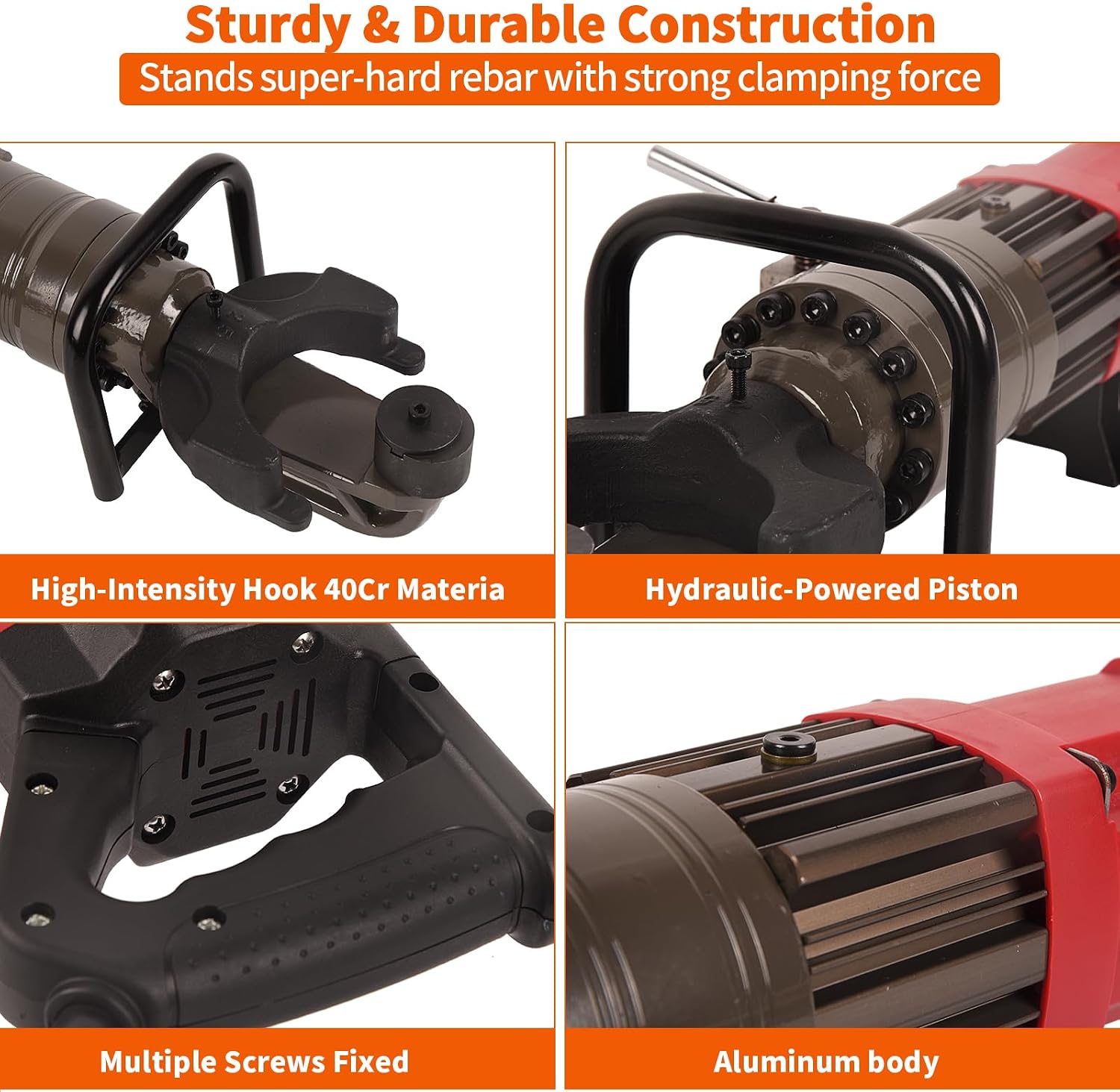 1.5KW Electric Rebar Bender 1 inch 25mm #8 Rebar Bending Machine Hydraulic Rebar Bender,0-90 Degrees Steel Bars Bending Angle,110V,with Portable Storage Box