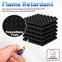 Vista 7 de Focusound Paquete de 36 paneles de espuma acústica piramidal, paneles de espuma acústica de 12 x 12 x 2 pulgadas con paneles autoadhesivos