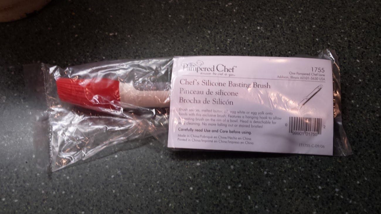 Pampered Chef Basting Silicone Brush in Cool Red and White Amazon.co