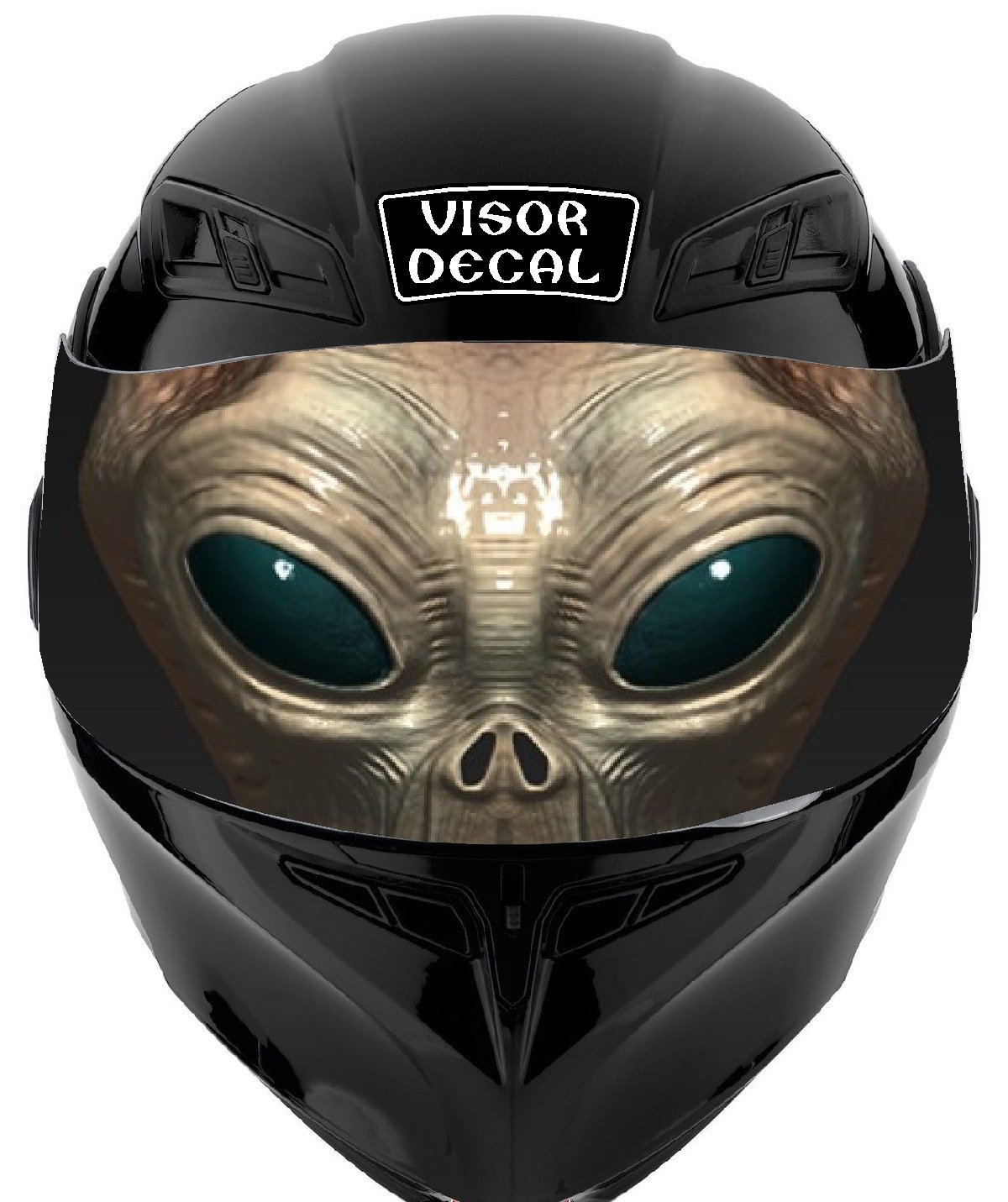 Alien Visor Tint Decal Graphic Sticker Helmet Fits: Icon Shoei Bell HJC Scorpion AGV V2 (V49 Alien)