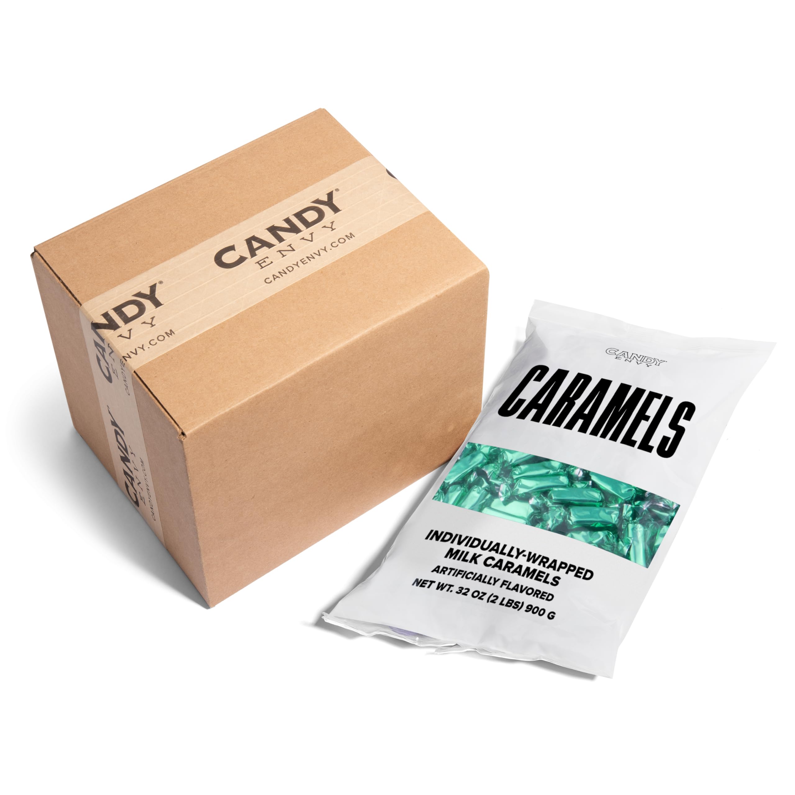 Candy Envy - Individually Wrapped Caramels - Turquoise Wrapper - 12 Bags (Casepack) Bulk Turquoise Candy