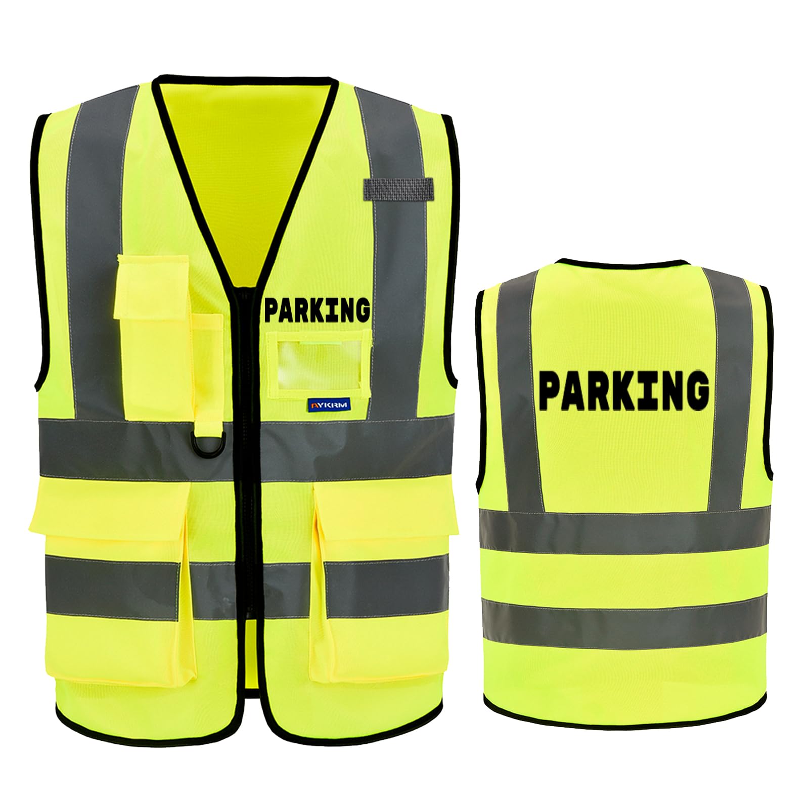 Reflective Security Safety Vests Heavy Duty with 7 Pockets and Front Zipper