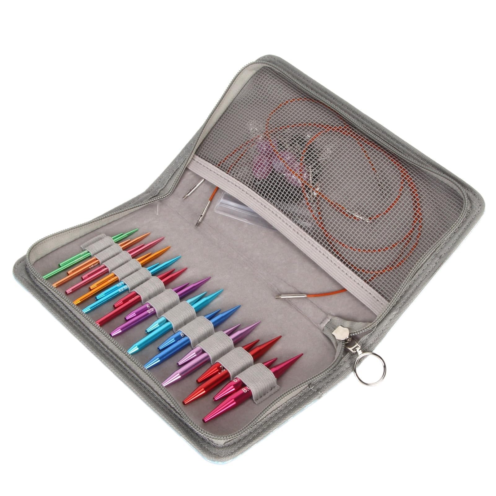 3 Bis 8 Mm Rundstricknadeln, Austauschbares Stricknadel-Set Mit Nadelspitzen für Handarbeit, Stricken und Basteln