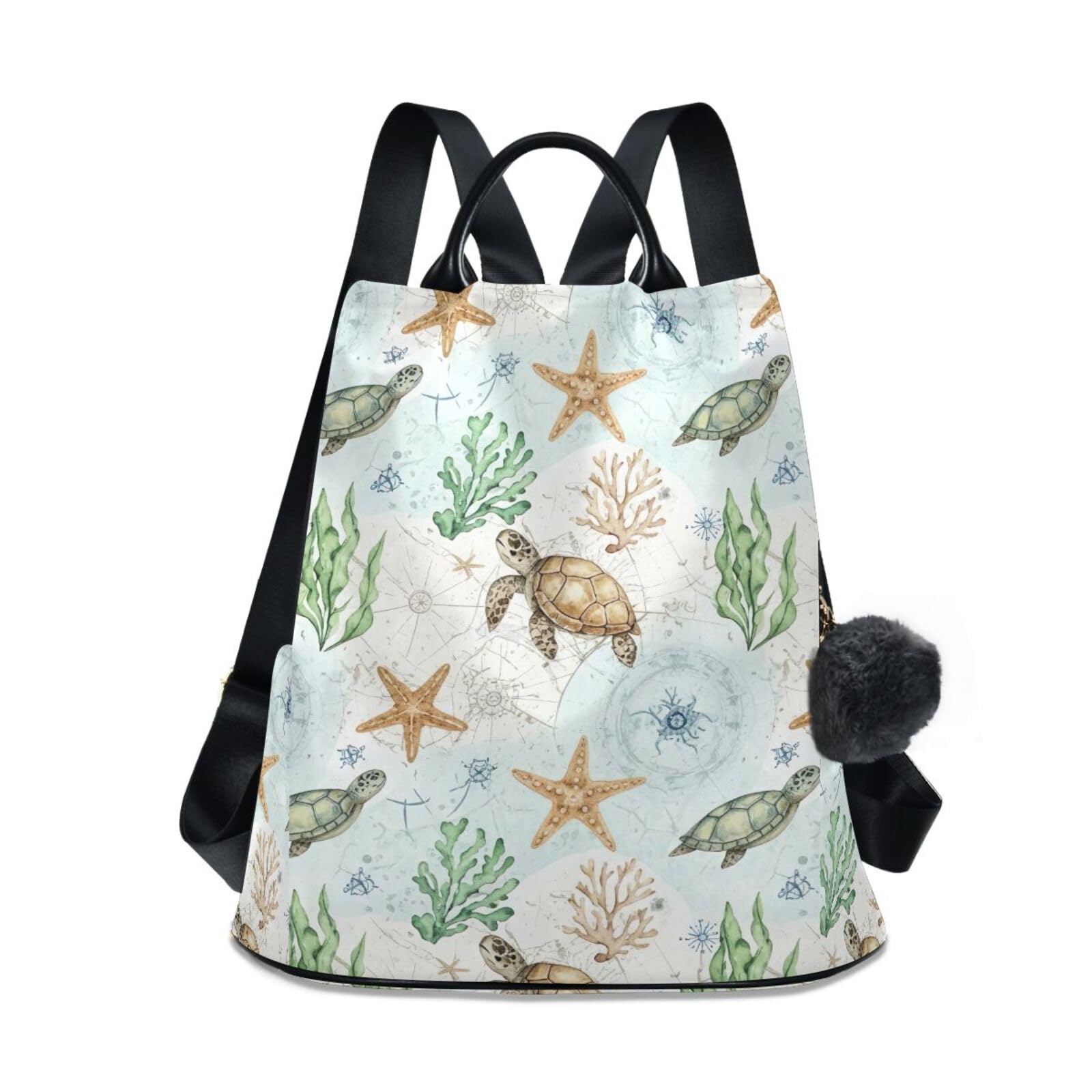 Sac à dos motif tortues de mer aquarelle avec système antivol discret - 8