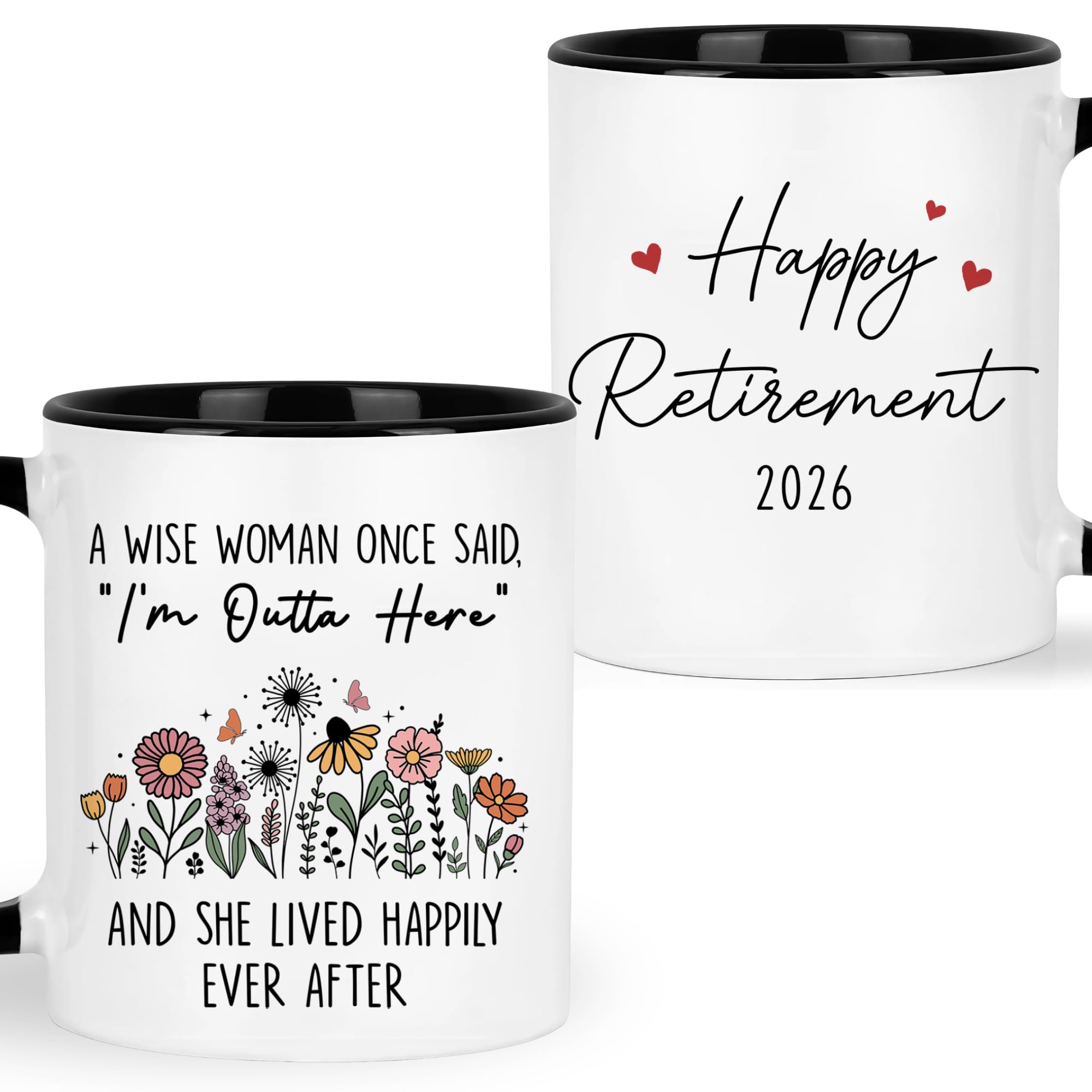 Retirement Gifts For Women 2026 Cup, Retired Mug, A Wise Woman Once Said Im Outta Here Coffee Mug, Retired Gifts Birthday Gift Christmas Presents for Female Mom Grandma Teacher Nurse Coworkers