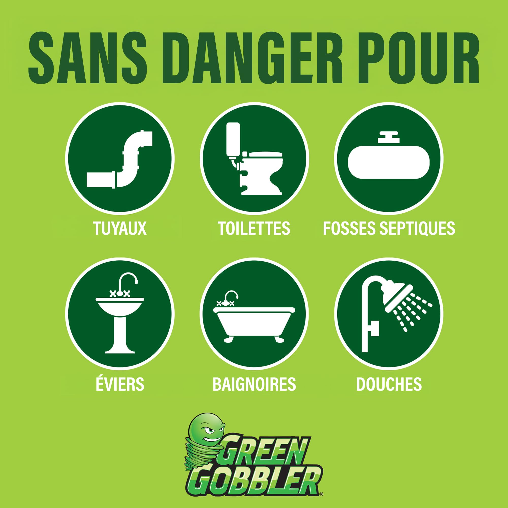 Green Gobbler Déboucheur de Canalisations, 3,8 L | Dissout les Cheveux et les Matières Organiques des Toilettes, Eviers et Drainages Bouchés
