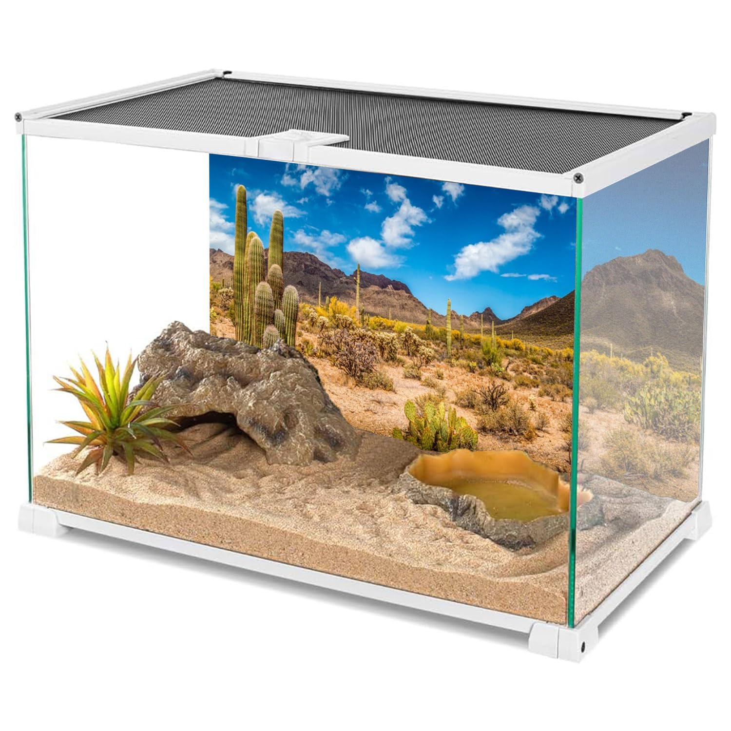 MIRRORANG Wüsten Terrarium Hintergrund 180x61cm - HD Wüste Düne Design Für Reptilien