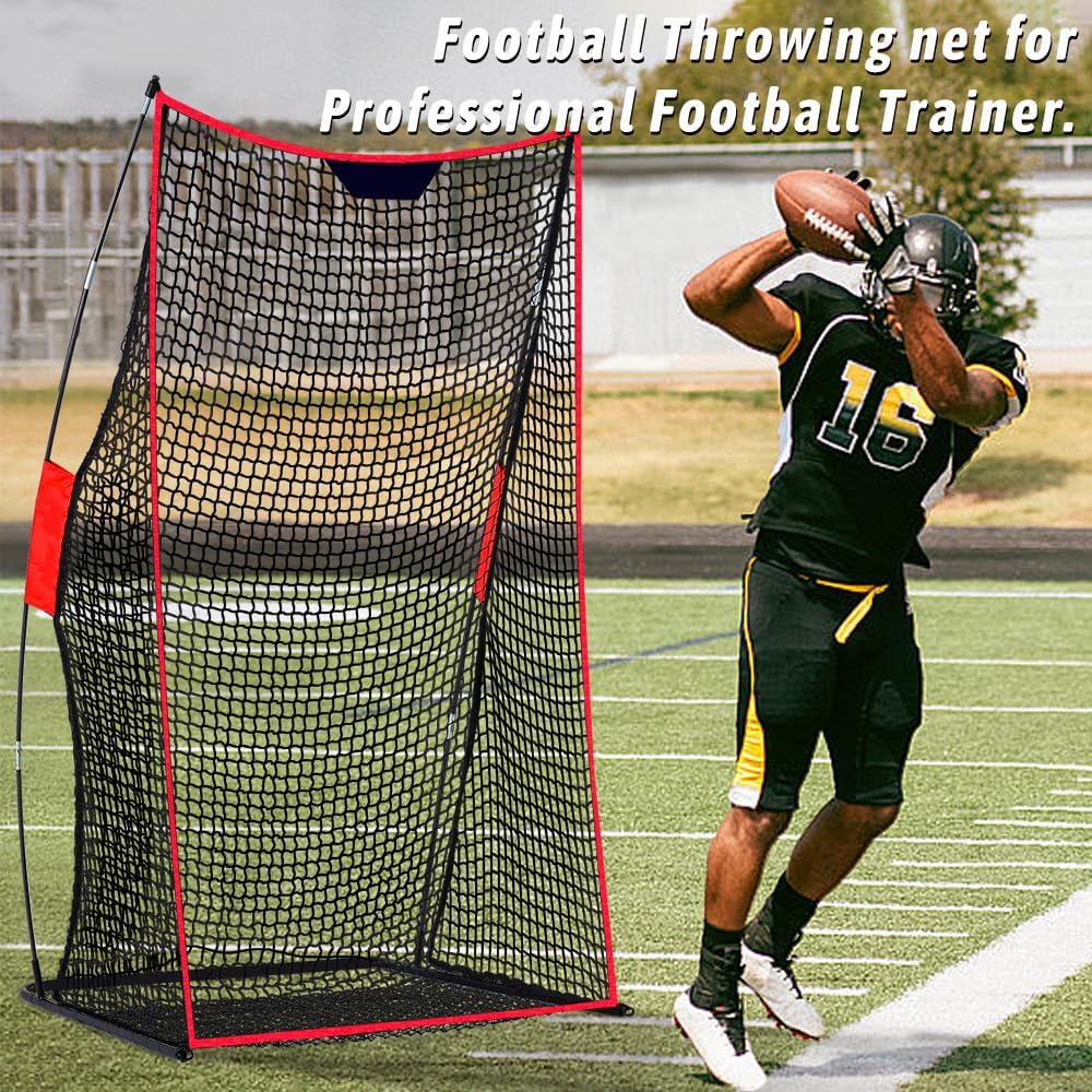 Football Kicking Cage & Practice Net - Portable Target System for Quarterback Passing Drills, Backyard Training Aid with Carry Bag