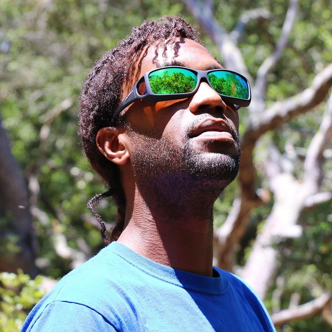 Cocoons Wide Line (ML) Black Polarized Green Mirror