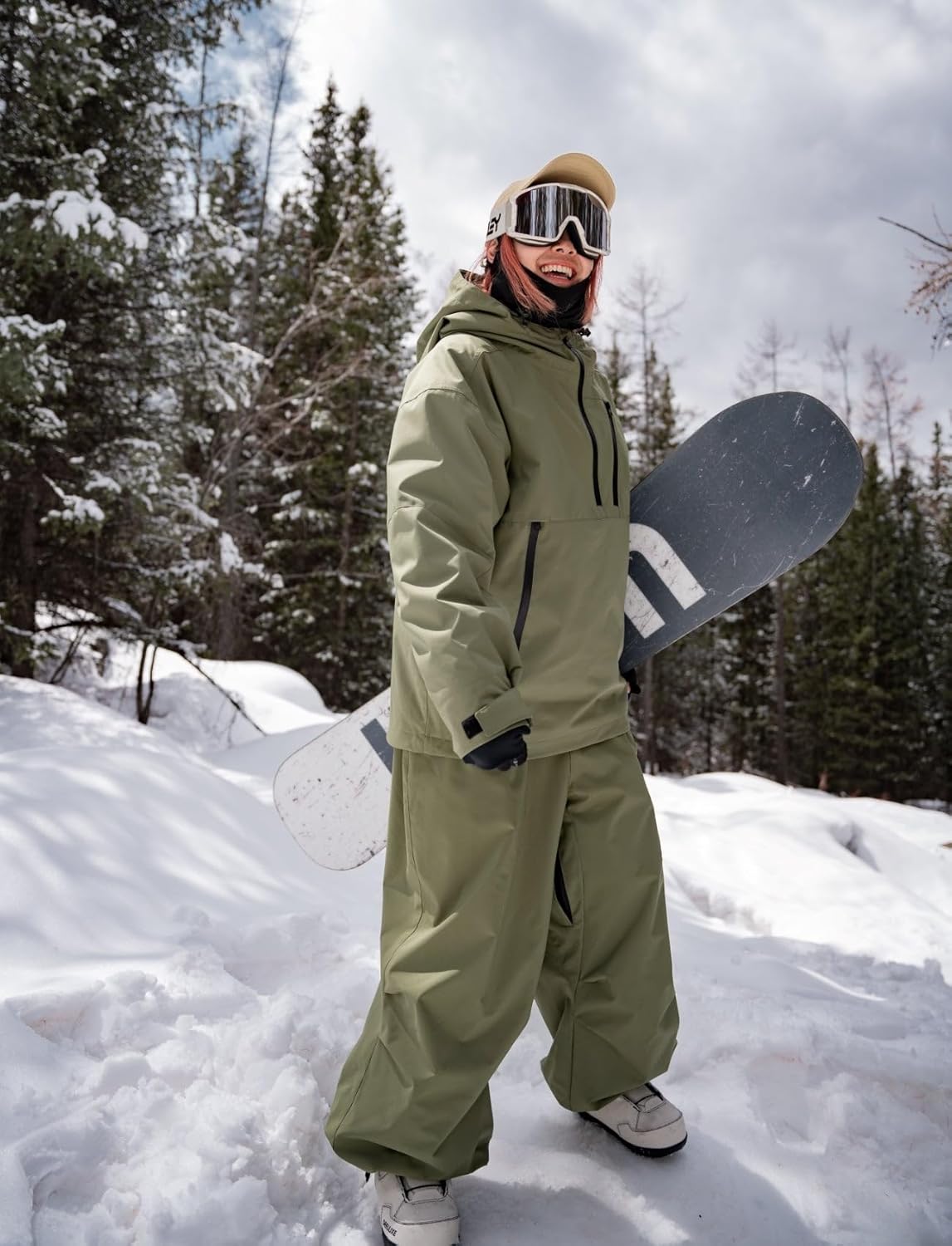 GSOU SNOW Mens Snow Pants Women Baggy Snowboard Pants Loose Fit Insulated Windproof Waterproof for Ski Hiking Winter Outdoor - Image 3