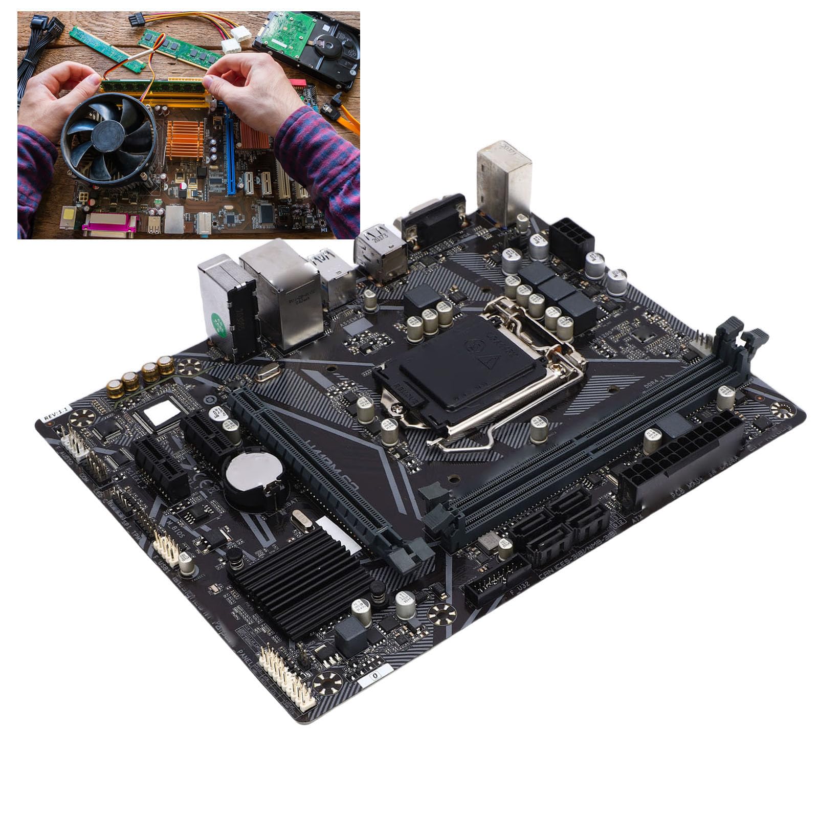 Placa Base H410M-S2, LGA 1200 10.ª Generación Core I9 I7 I5 I3, Memoria DDR4 de 2 Canales, PCIE3.0X16, 4 Serial ATA, Ranura M.2, VGA, Placa Base M ATX