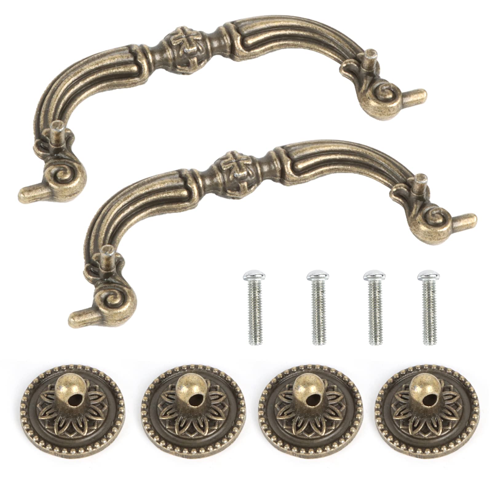 Buy UNIMORE Vintage Drawer Pulls Handles, 3.7" Hole Center Antique