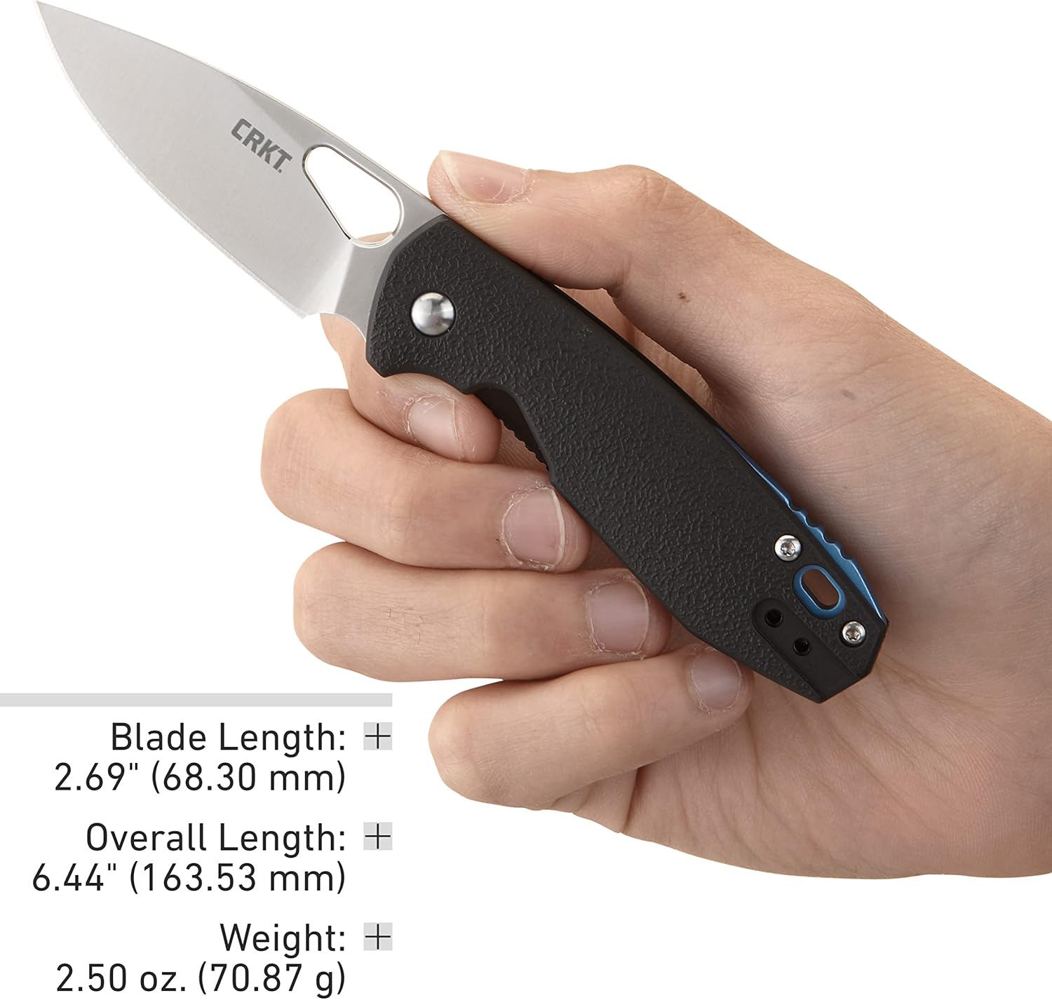 CRKT Piet EDC Folding Pocket Knife: Urban Everyday Carry, Drop Point Blade with Satin Finish, Thumb Hole, Liner Lock, Glass Reinforced Fiber Handle 5390
