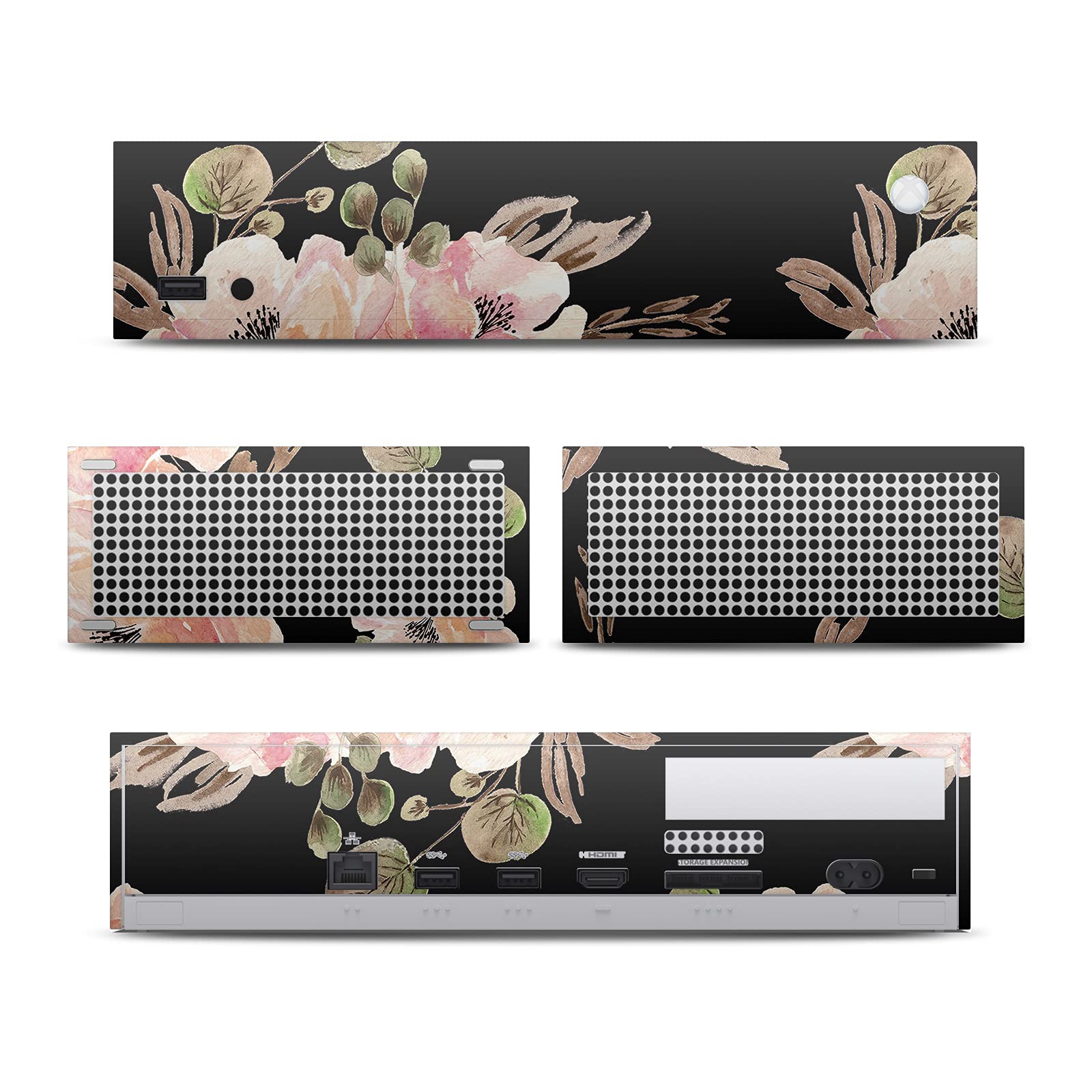 Head Case Designs Offizielle Zugelassen Anis Illustration Vintage Schwarz Kunst Mix Vinyl Haut Gaming Aufkleber Abziehbild Abdeckung kompatibel mit Xbox Series S Console and Controller Bundle