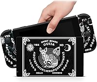 Vista 1 de ZOOMHITSKINS OLED Switch Skin, Compatible with Nintendo Switch OLED Skin Wrap, Ouija Board Fox Black White, 3M Vinyl for Durable & Fit, Made in The