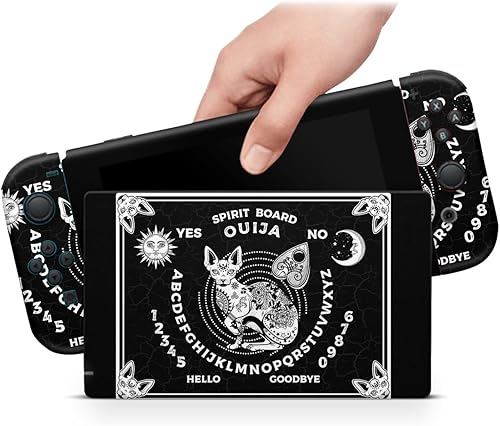 ZOOMHITSKINS OLED Switch Skin, Compatible with Nintendo Switch OLED Skin Wrap, Ouija Board Fox Black White, 3M Vinyl for Durable & Fit, Made in The