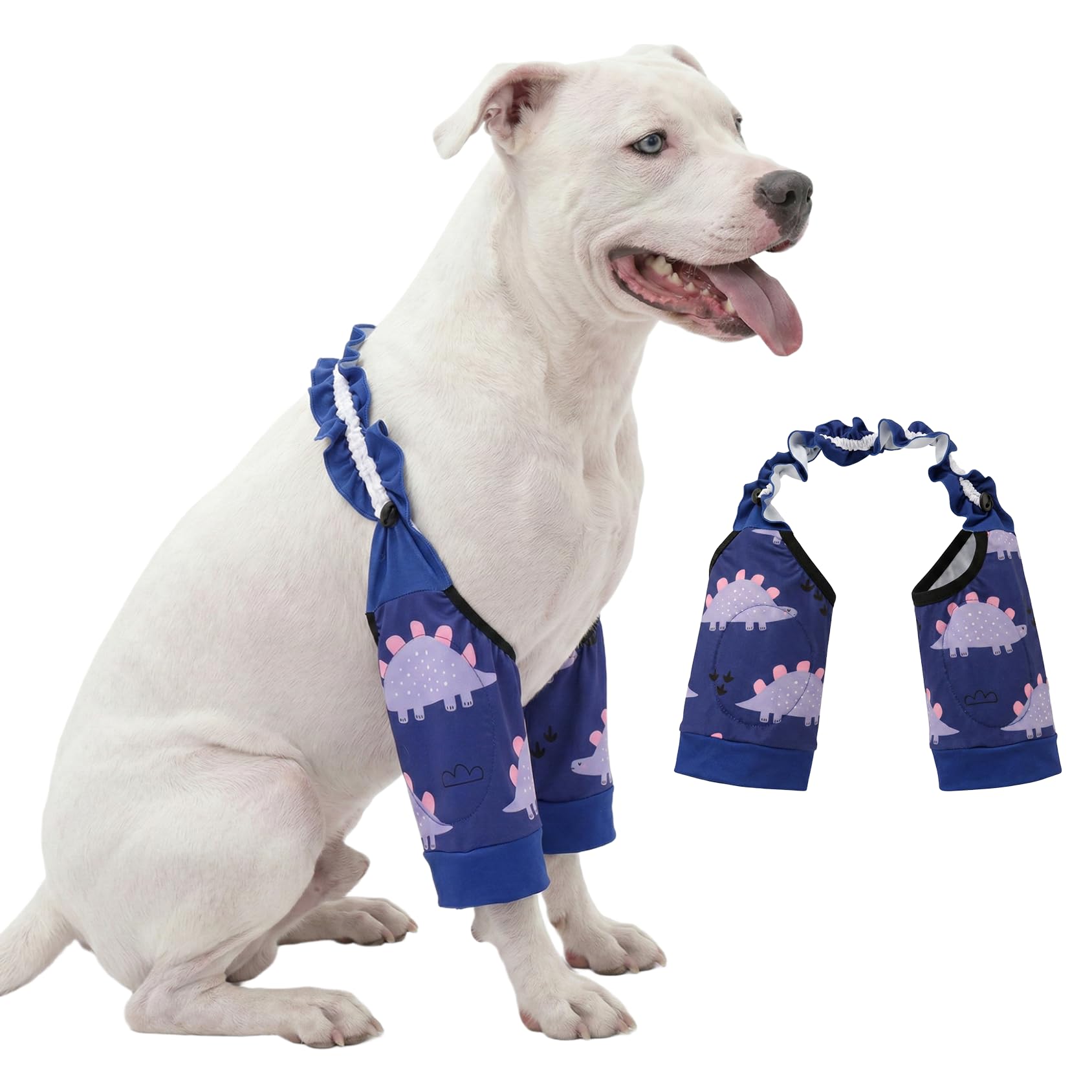 Manchons avant LovinPet chien léchage pattes dinosaure rose L