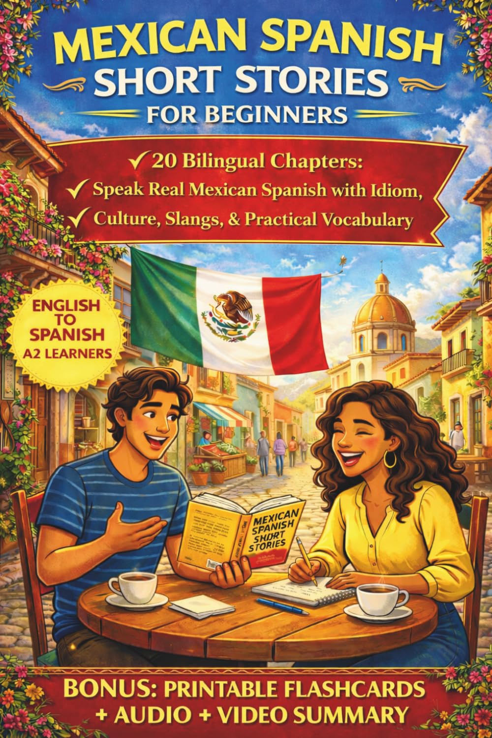 MEXICAN SPANISH SHORT STORIES FOR BEGINNERS: Journey with Thiago on his Adventure in 20 Bilingual Chapters: Speak Real Mexican Spanish with Idioms, Culture, Slangs, & Practical Vocabulary