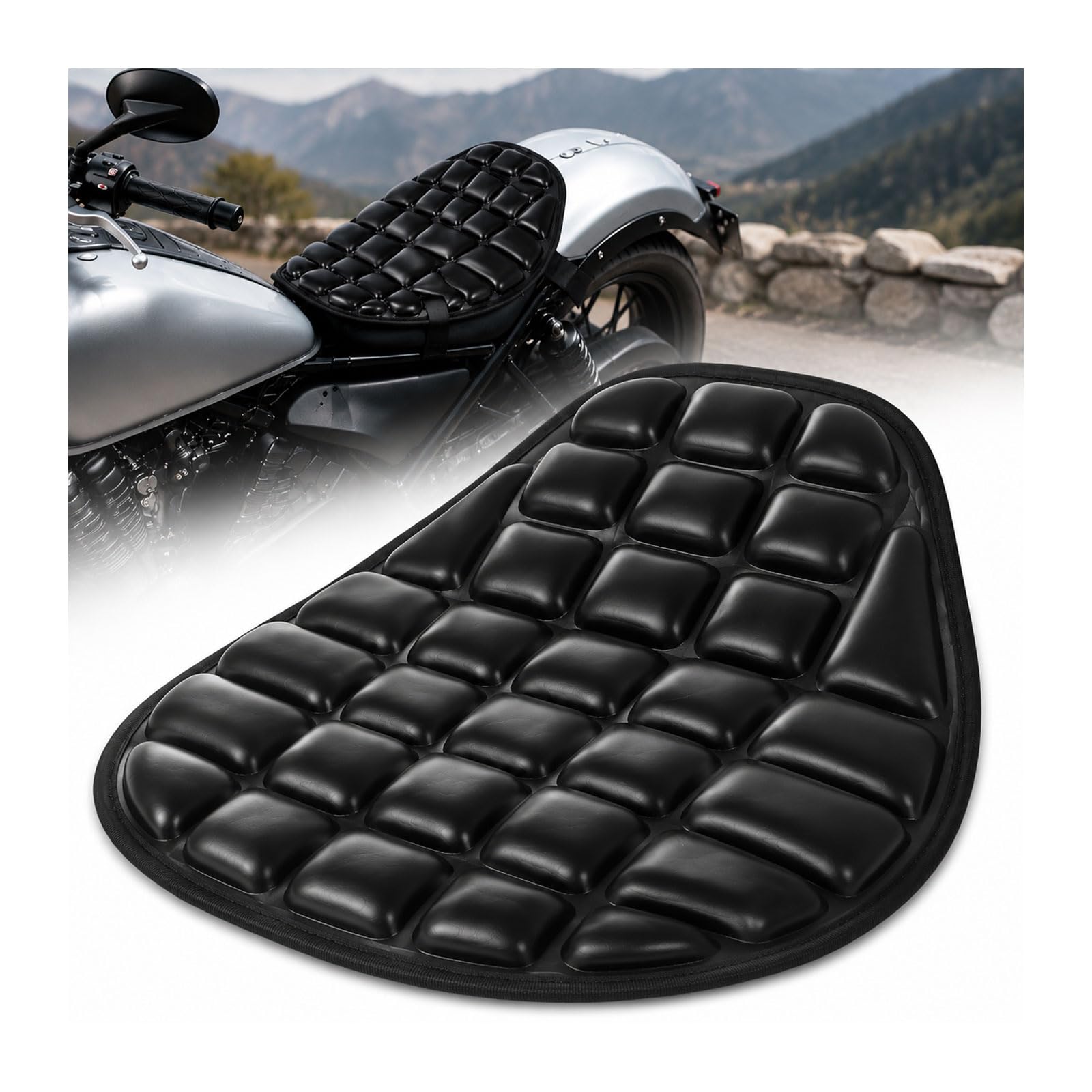 Cojín de cuero PU de asiento para moto Zontes 310T con alivio de presión