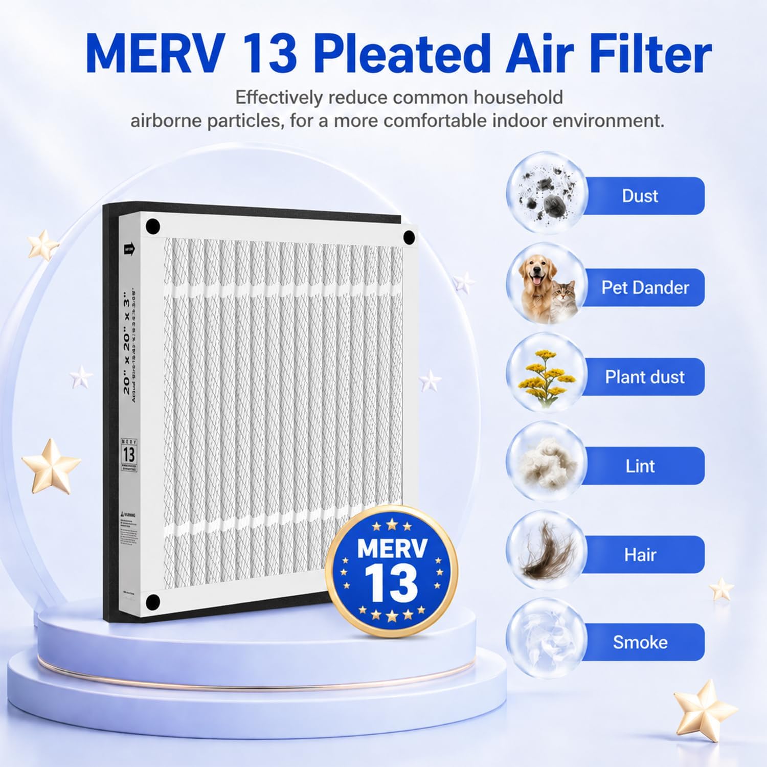 20x20x3 Air Filter Replacement For Zephyr 20x20x3 VGF Series,Foldable 2PACK image 3