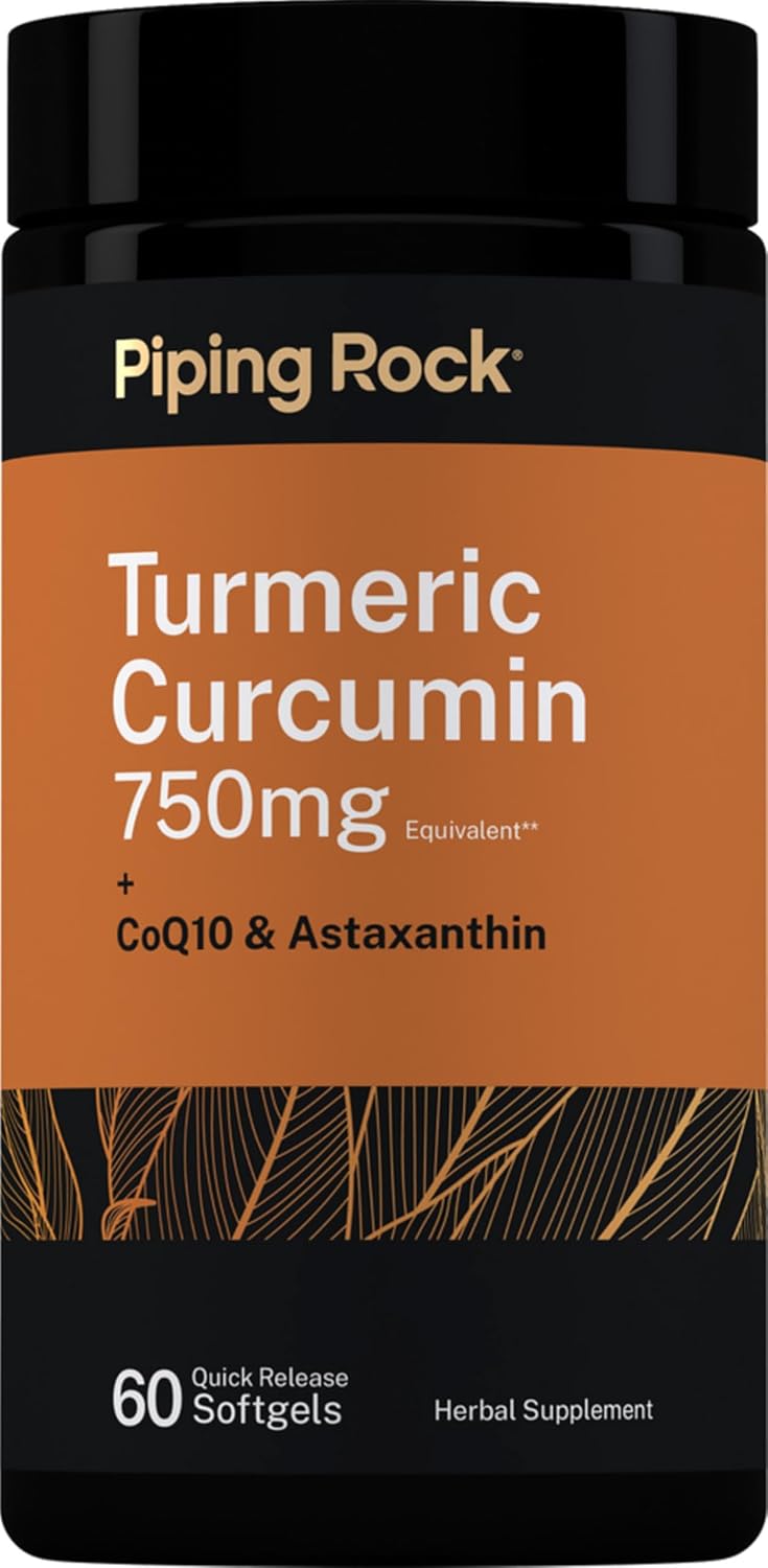 Piping Rock Turmeric Curcumin Supplement | 60 Quick Release Softgels