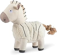 Fringe Studio Earned My Stripes 3D Earth Friendly Squeaky Dog Toy - Eco Canvas, Recycled Fill, Crinkle & Rope for Interactive Play