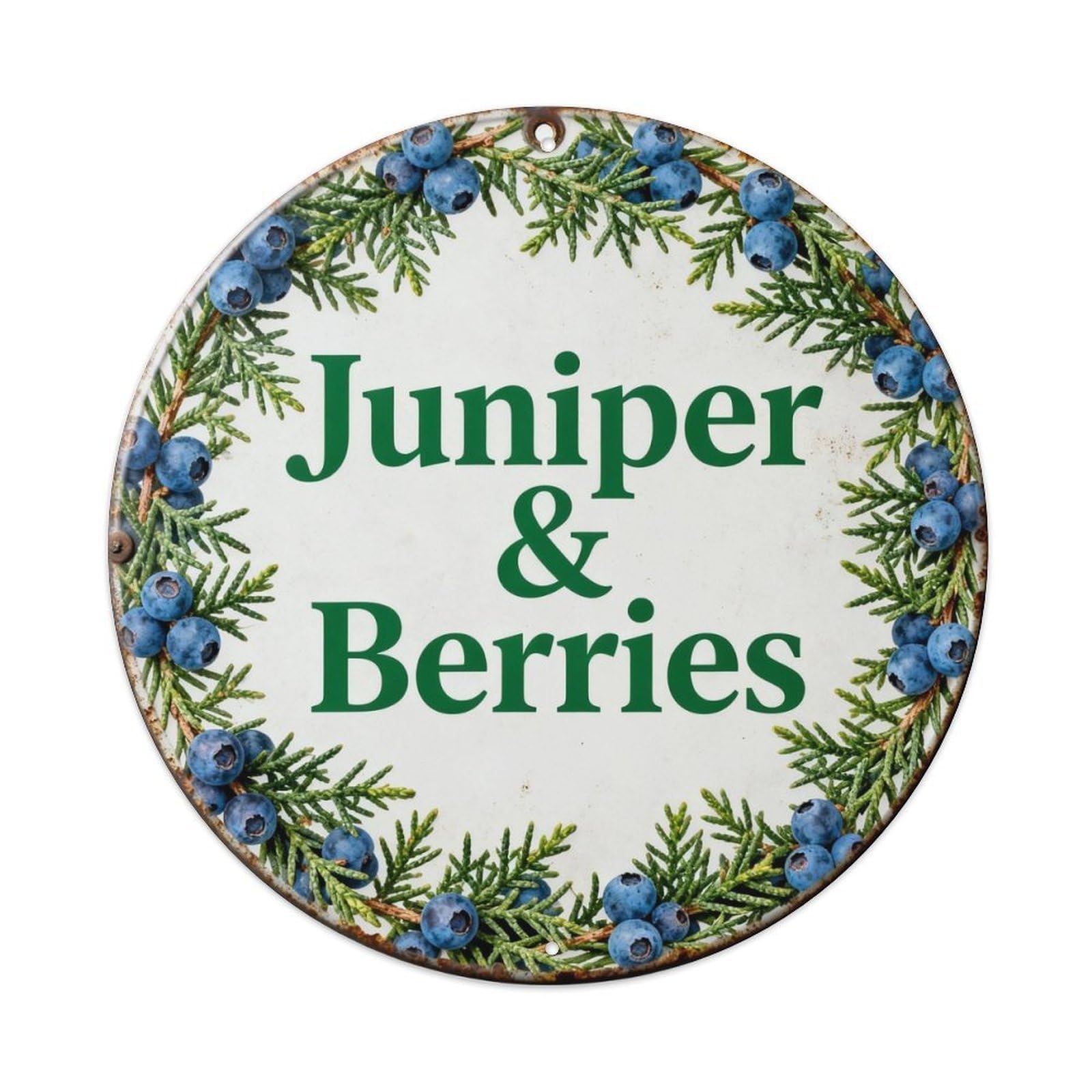 Juniper & Berberries Metal Tin Sign Plaque