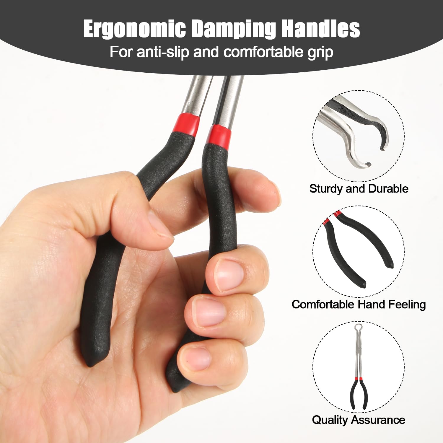 NQEUEPN Long Nose Spark Plug Pliers, Long Reach Pilers Spark Plug Wire Removal Tool Electrical Disconnect Pliers - Image 4
