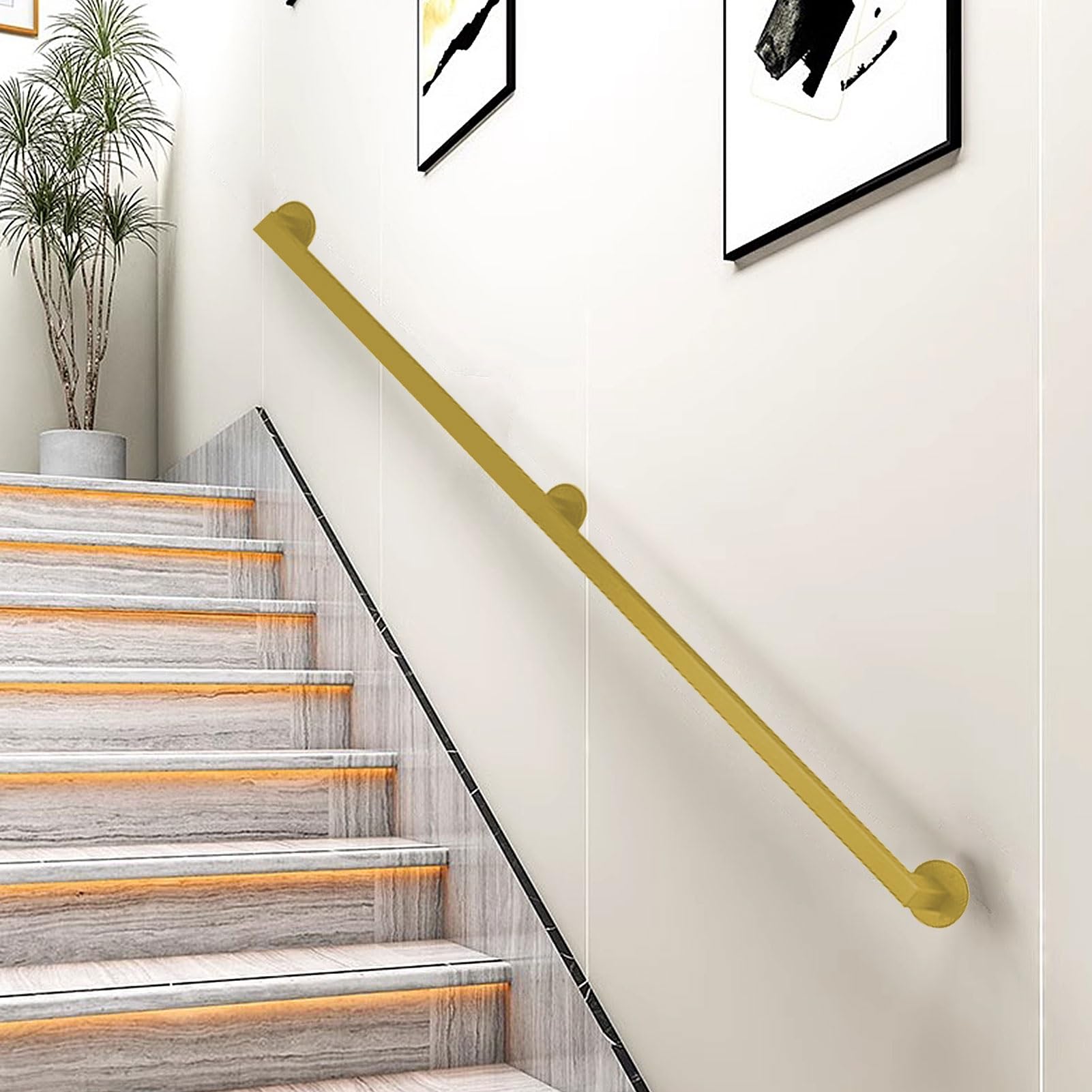 Main courante d'escalier pour éviter les chutes sur marches intérieures et extérieures