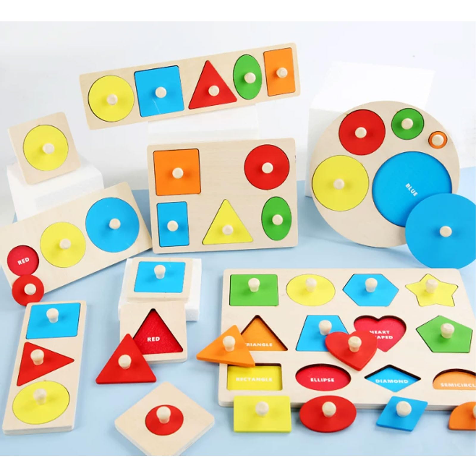 Puzzle en Bois Montessori avec Formes à encastrer