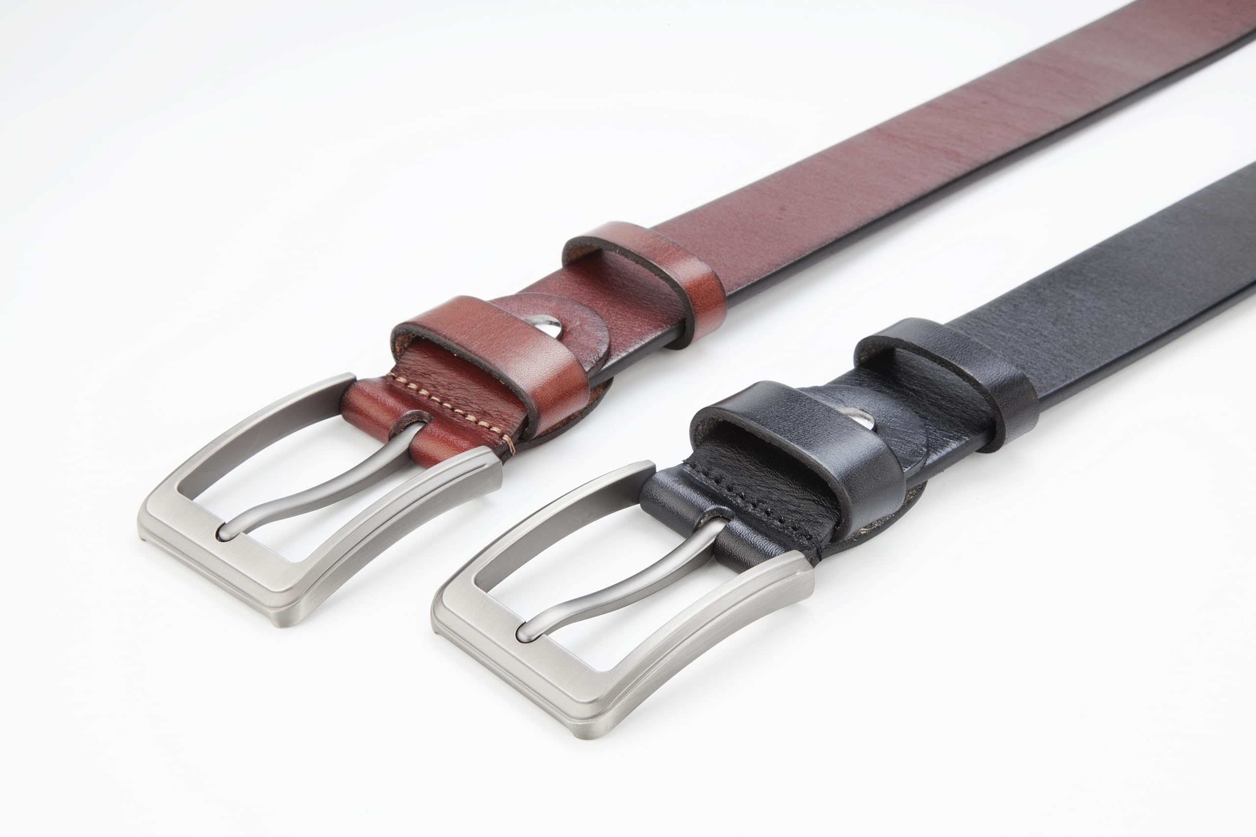 Cinturones para hombre, cinturón grueso de cuero de grano completo para hombre, cinturón casual de 1 1/2 pulgadas de ancho, cinturón casual ajustable para adaptarse