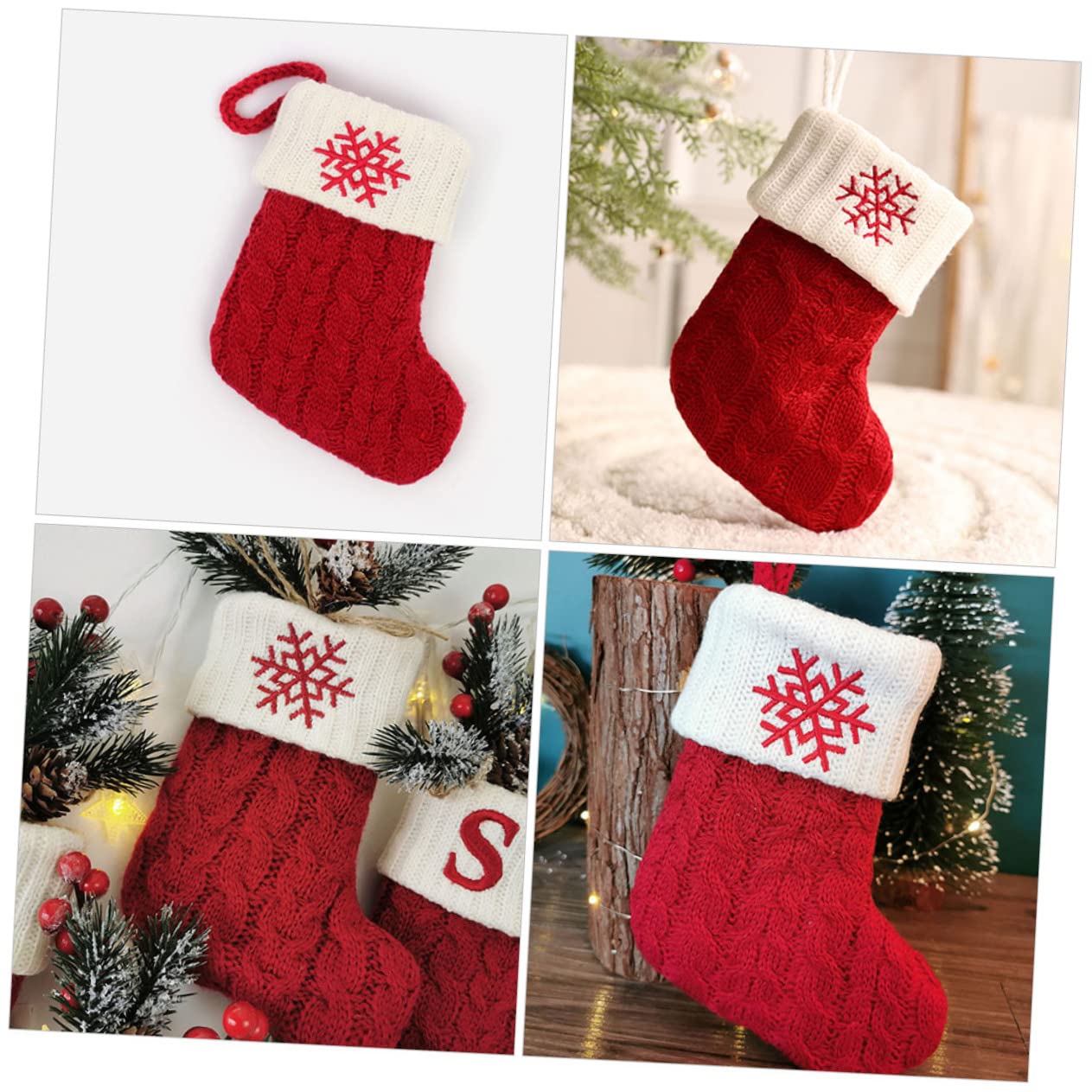 Zerodeko 5 Piezas Calcetines arbol de Navidad Día Festivo figuritas Colgantes navideños Chocolates navideños Precioso calcetín de Navidad árbol de Navidad Colgando calcetín algodón